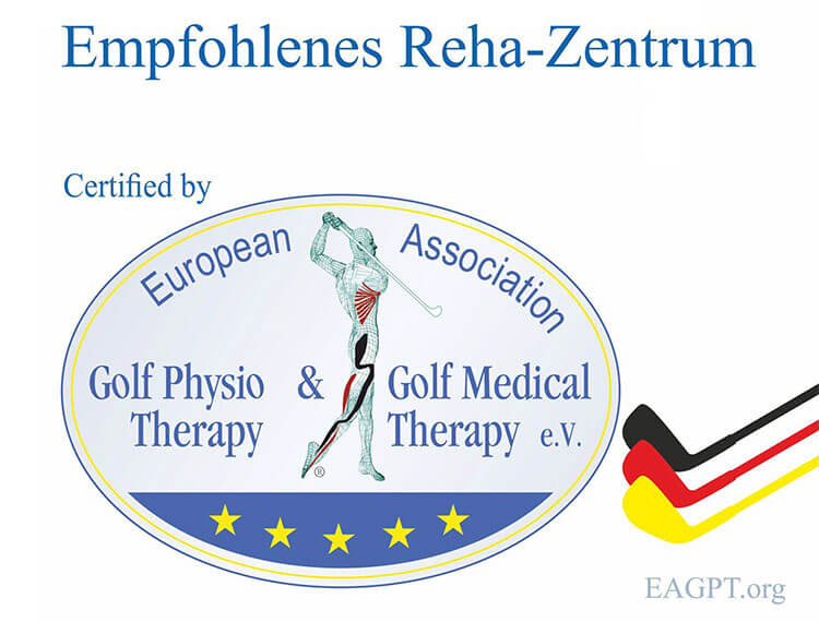 Logo Empfohlenes Reha-Zentrum: European Association Golf Physio & Medical Therapy e.V.